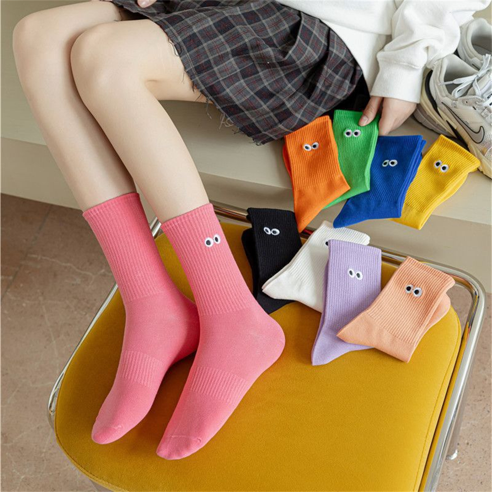 New Women's Embroidered Big Ey - Embroidery On Socks 리뷰 및 가격