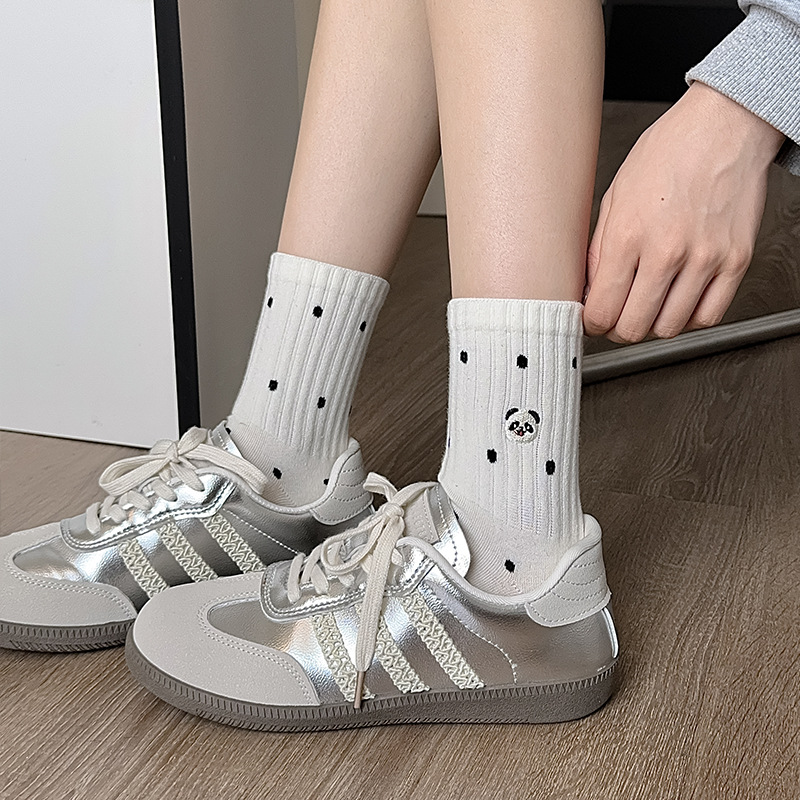 Cartoon Panda Embroidery Kawai - Embroidery On Socks 리뷰 및 가격