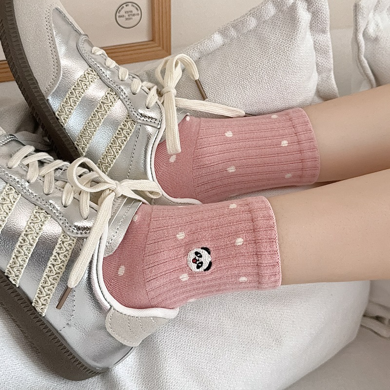 Cartoon Panda Embroidery Kawai - Embroidery On Socks 리뷰 및 가격