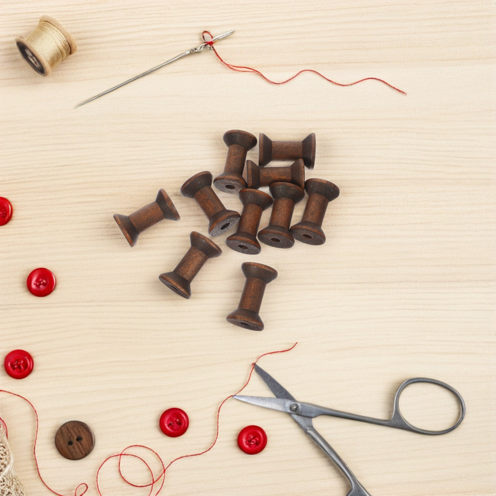 10Pcs Handcrafted Wooden Spool - Embroidery Diy 리뷰 및 가격