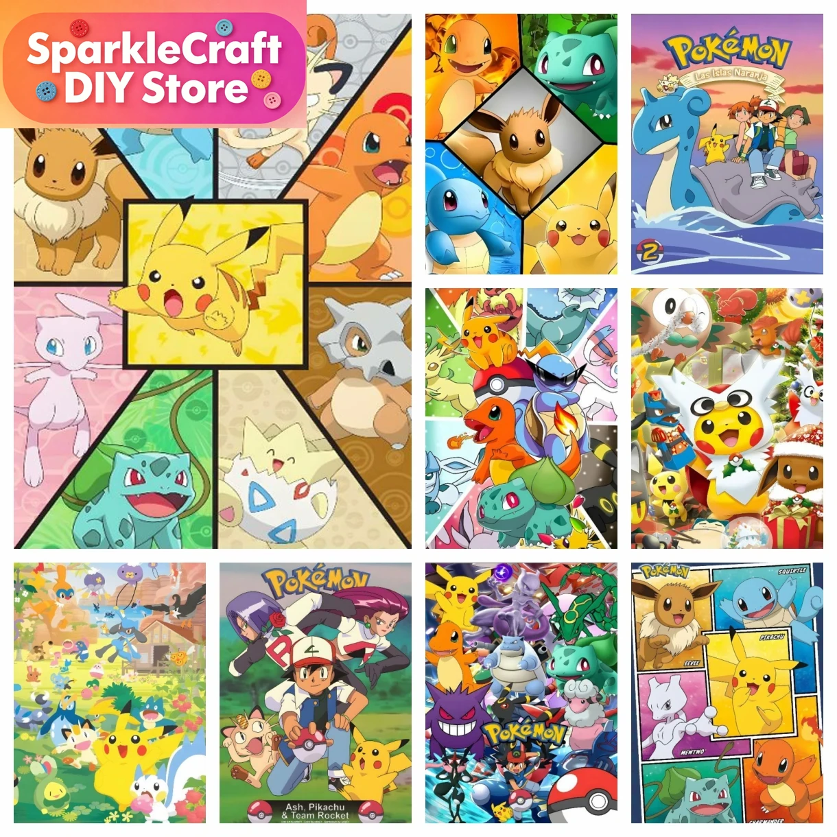 1pc frameless Cartoon Pokemon  - Embroidery Charm 리뷰 및 가격