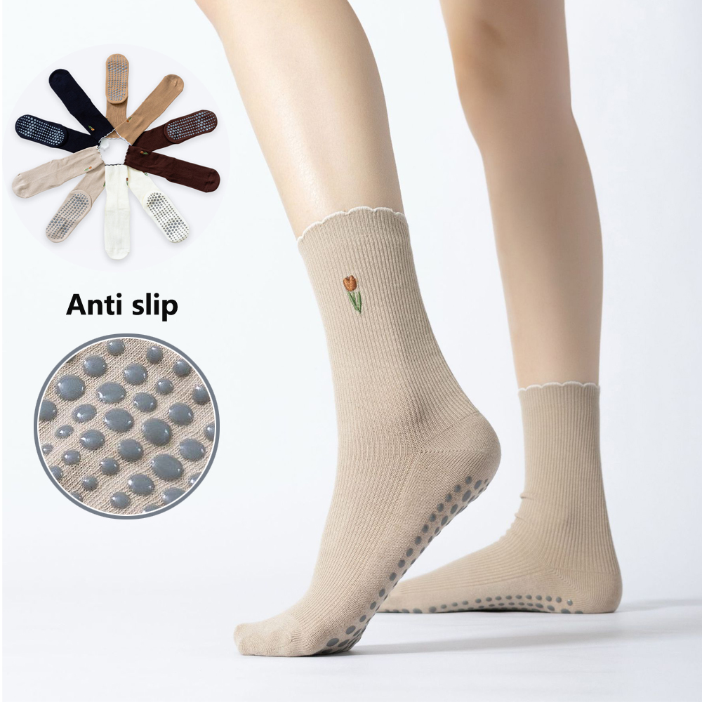 Embroidery Flower Yoga Pilates - Embroidery On Socks 리뷰 및 가격