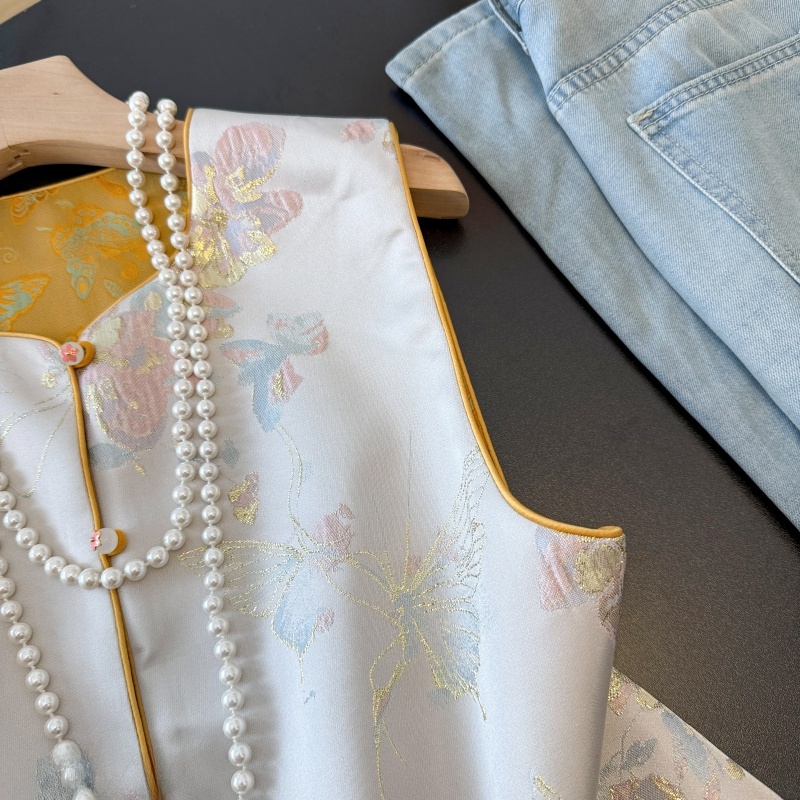 Retro Chinese Sle Tang Suit Ha - Embroidery Vest 리뷰 및 가격