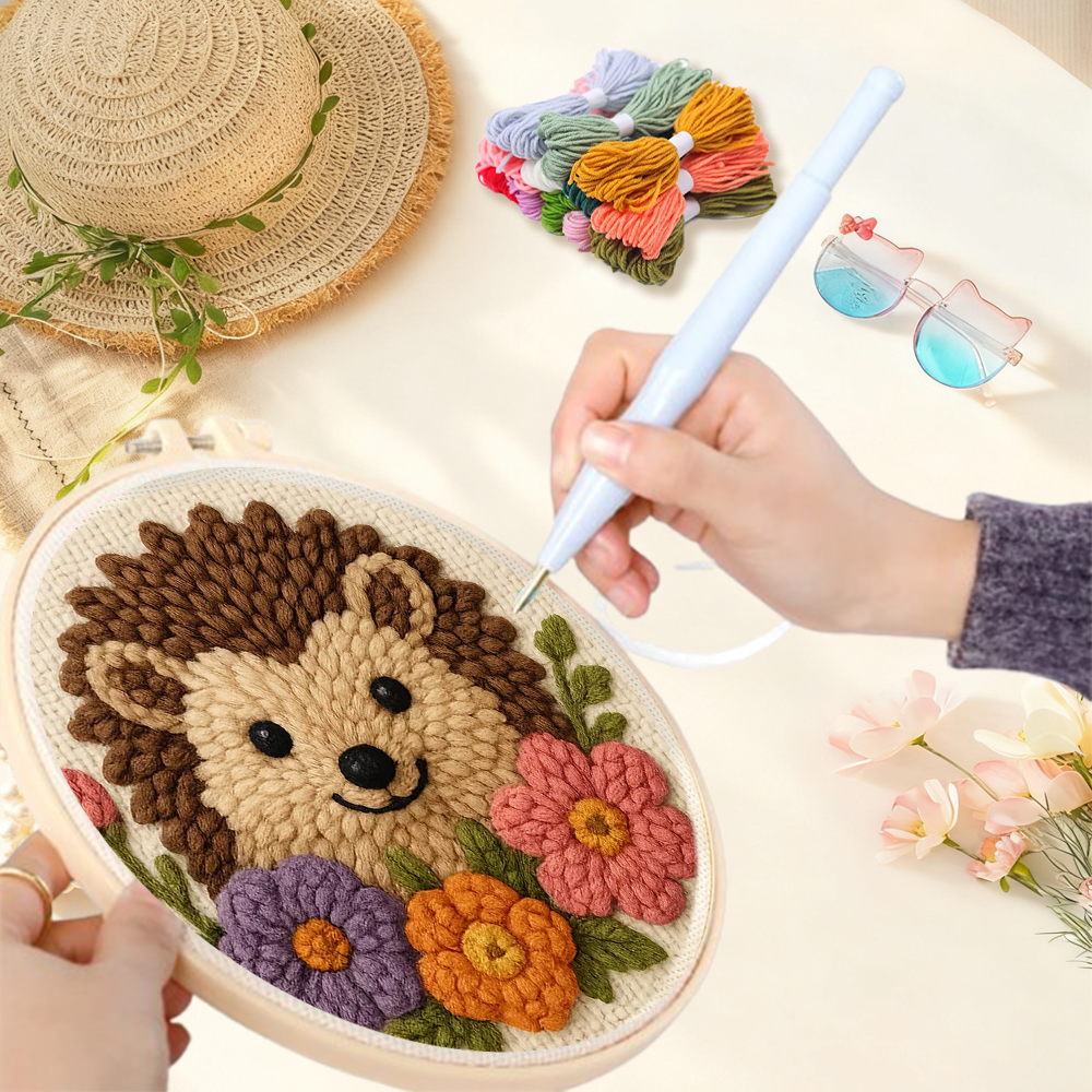 Hedgehog pattern Punch Needle  - Embroidery Ideas For Bags 리뷰 및 가격