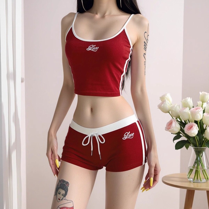 Woman Matching Sets Patchwork  - Embroidery Vest 리뷰 및 가격