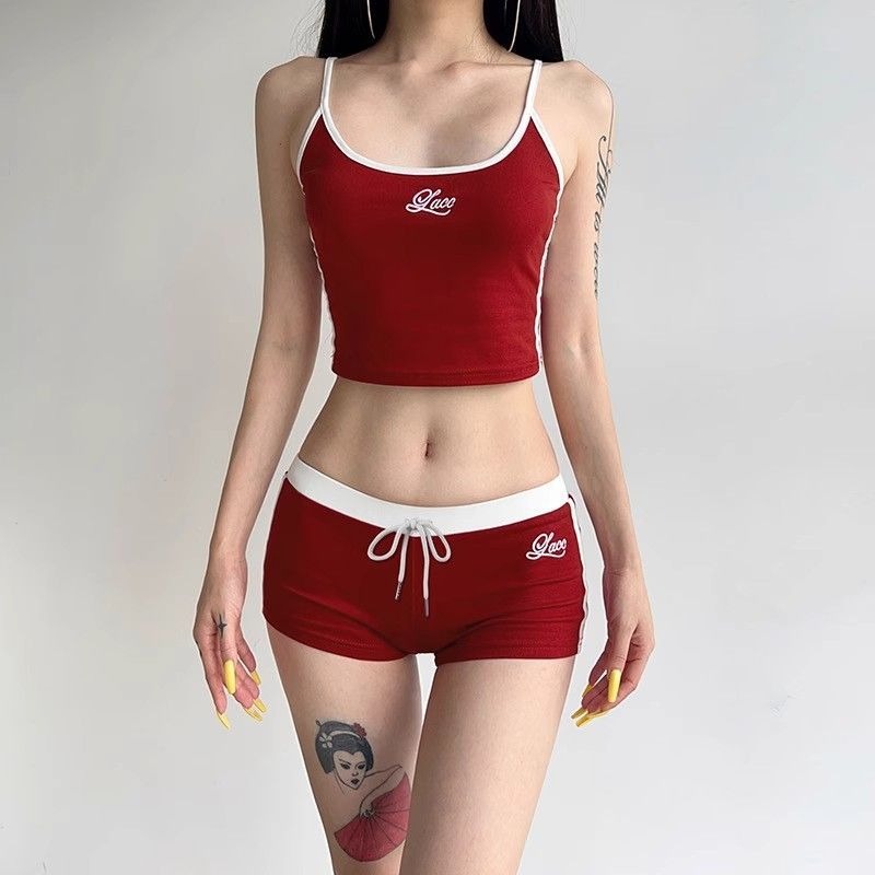 Woman Matching Sets Patchwork  - Embroidery Vest 리뷰 및 가격
