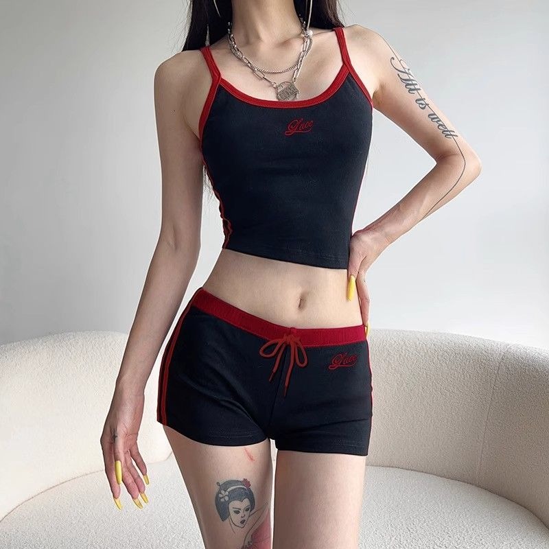 Woman Matching Sets Patchwork  - Embroidery Vest 리뷰 및 가격