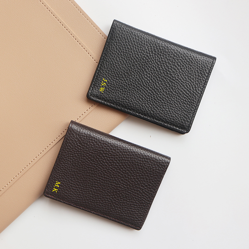 Genuine Leather Card Holder Ma - Embroidery Alphabet 리뷰 및 가격