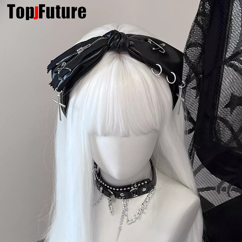 Gothic Bow Leather Harajuku Pu - Embroidery Gothic 리뷰 및 가격