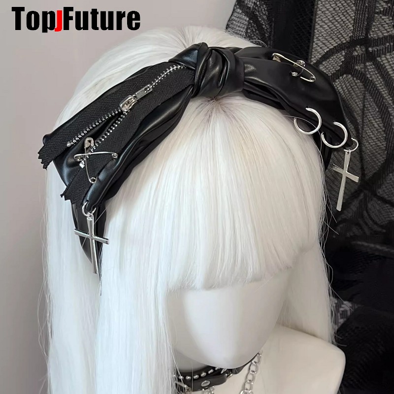 Gothic Bow Leather Harajuku Pu - Embroidery Gothic 리뷰 및 가격
