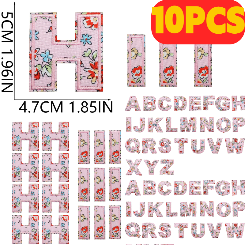 10PCS English Letter Pink Patt - Embroidery Alphabet Designs 리뷰 및 가격