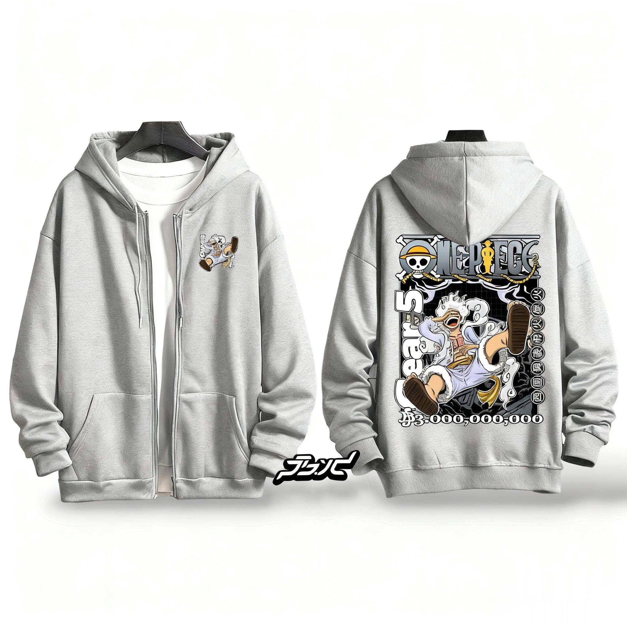 One Piece Gear 5 Luffy Anime H - Embroidery Zip Up Hoodie 리뷰 및 가격