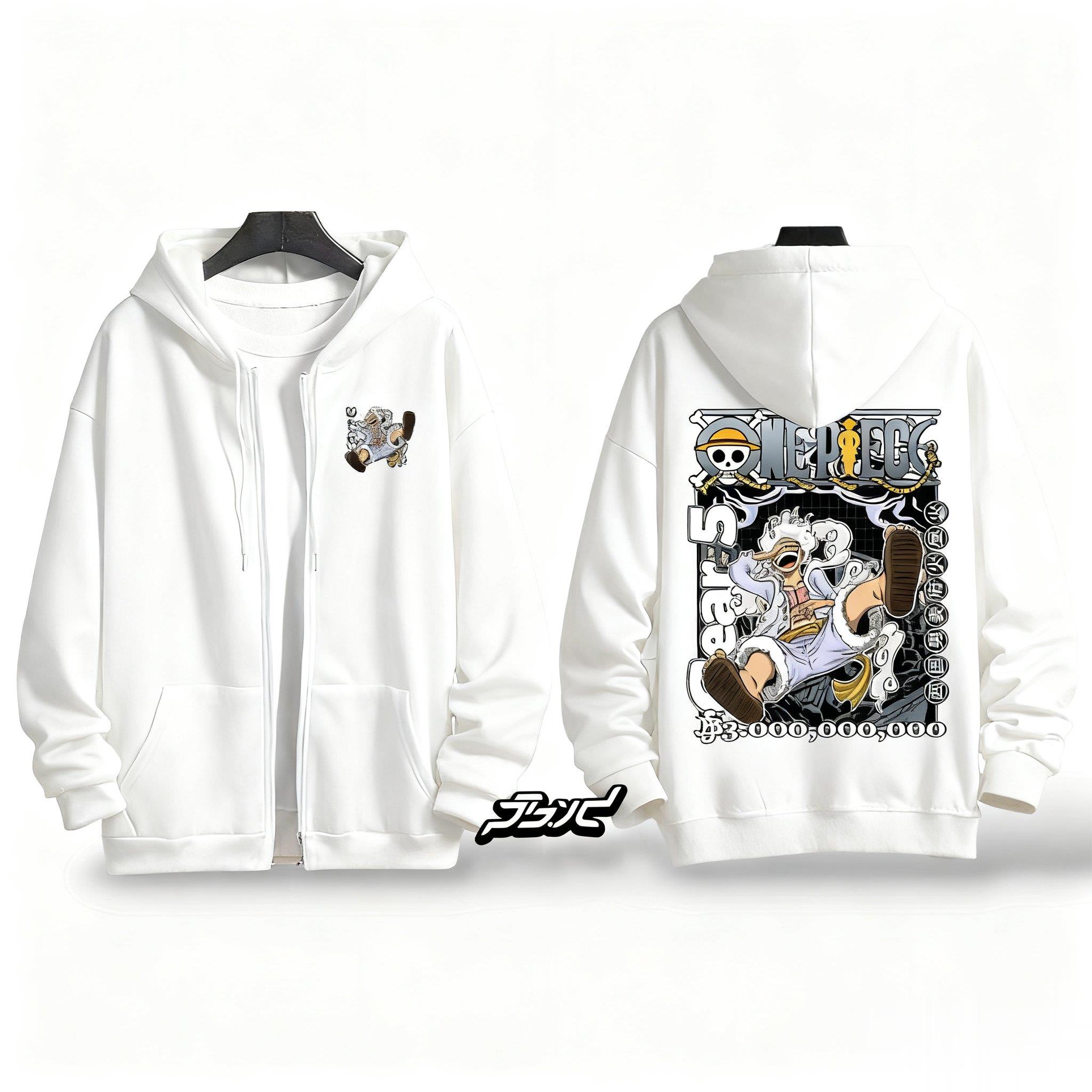 One Piece Gear 5 Luffy Anime H - Embroidery Zip Up Hoodie 리뷰 및 가격
