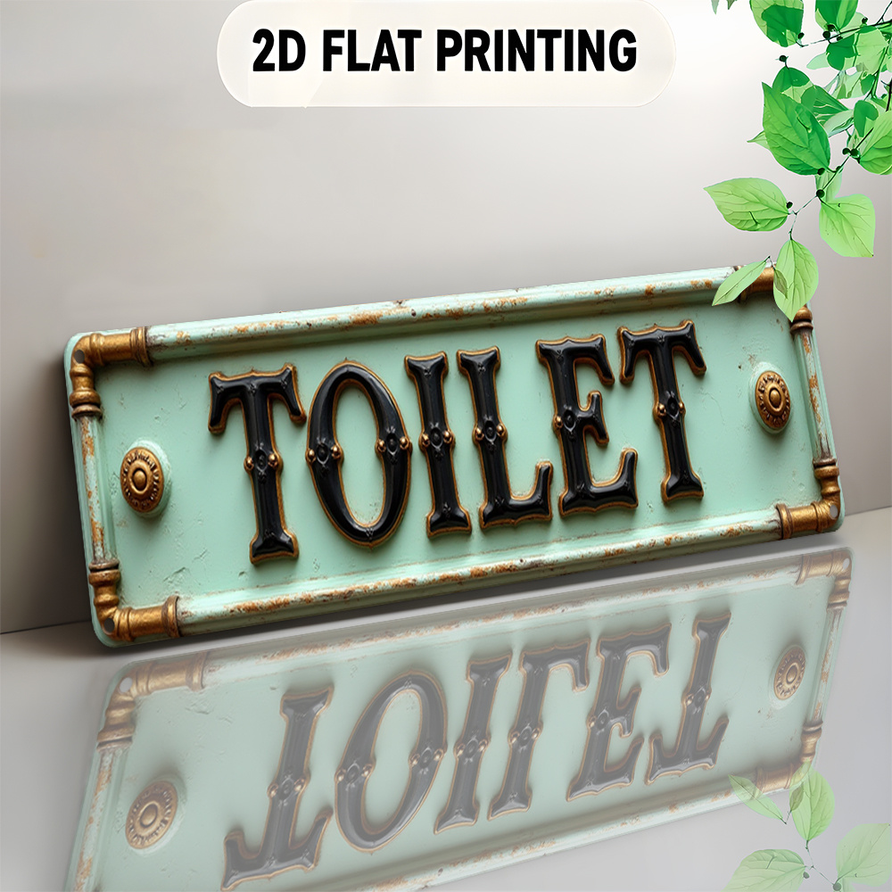 2D Flat, Vintage Toilet Sign - - Embroidery Wall Art 리뷰 및 가격