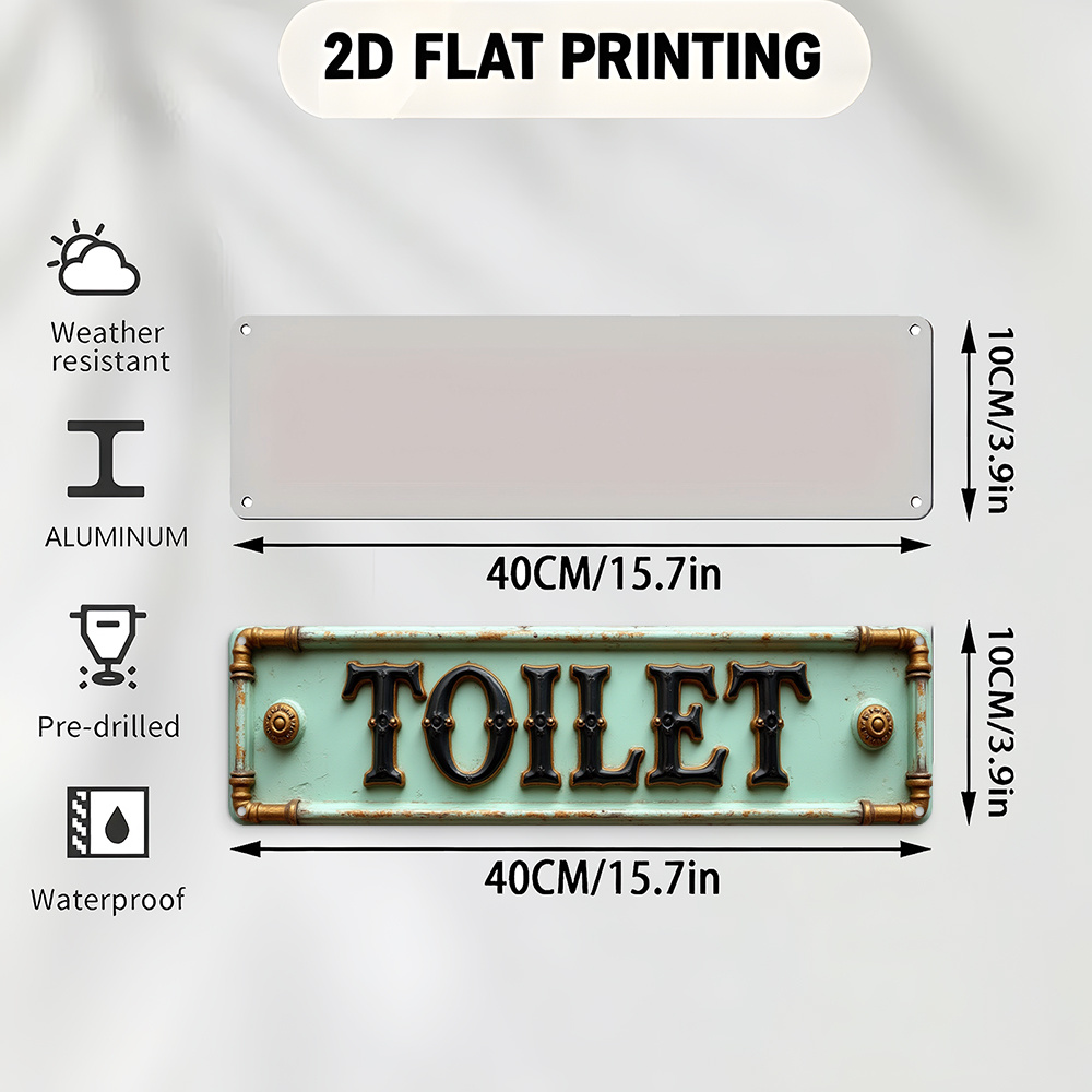 2D Flat, Vintage Toilet Sign - - Embroidery Wall Art 리뷰 및 가격