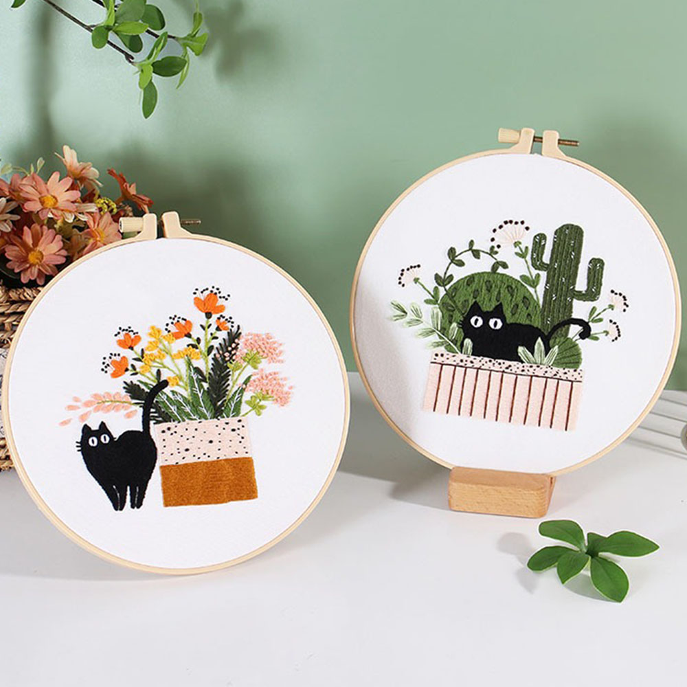 Embroidery Kit with Black Cat  - Embroidery Ideas For Bags 리뷰 및 가격