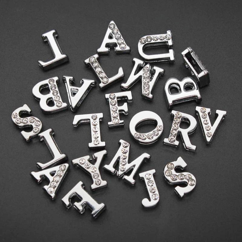 50PC/lot Hole 8MM Slide Letter - Embroidery Charm 리뷰 및 가격