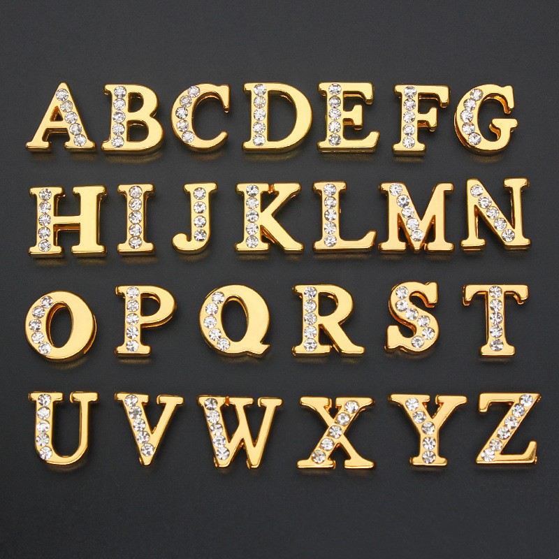 50PC/lot Hole 8MM Slide Letter - Embroidery Charm 리뷰 및 가격