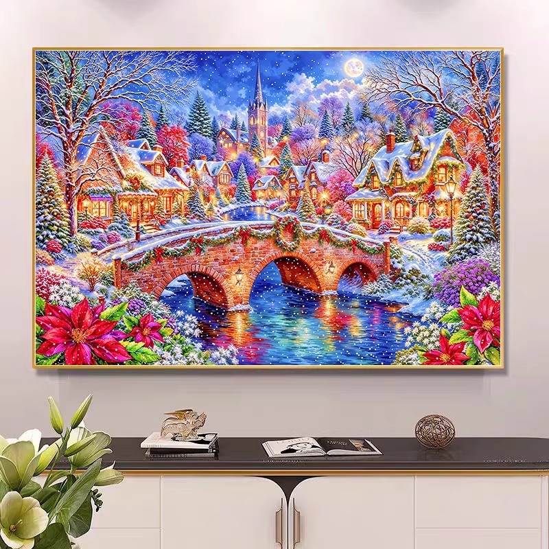 9ct 100x75cm Winter Church Emb - Embroidery Tas 리뷰 및 가격
