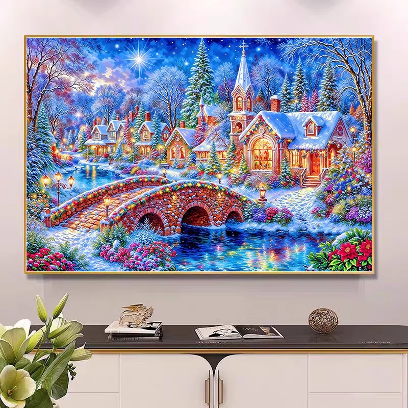 9ct 100x75cm Winter Church Emb - Embroidery Tas 리뷰 및 가격