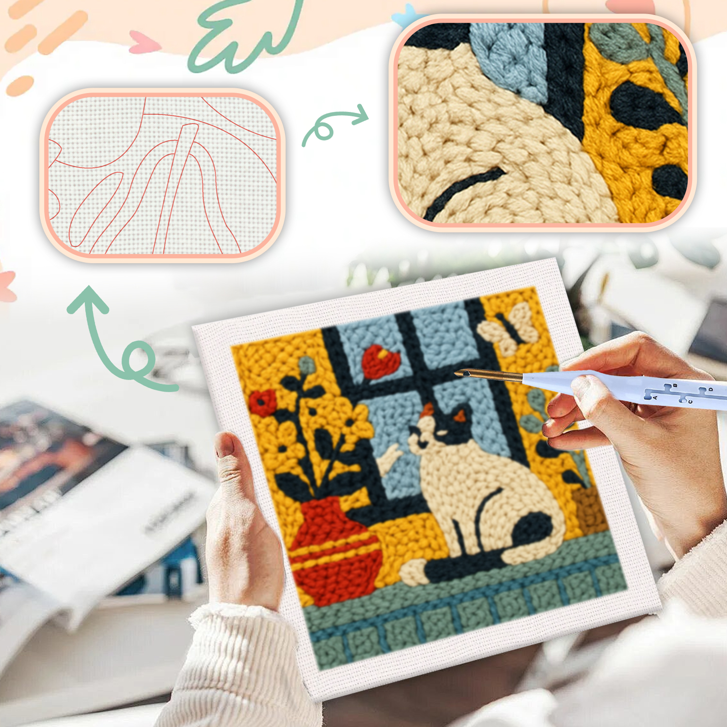 RUOPOTY Framed Colorful Butter - Embroidery Ideas For Bags 리뷰 및 가격