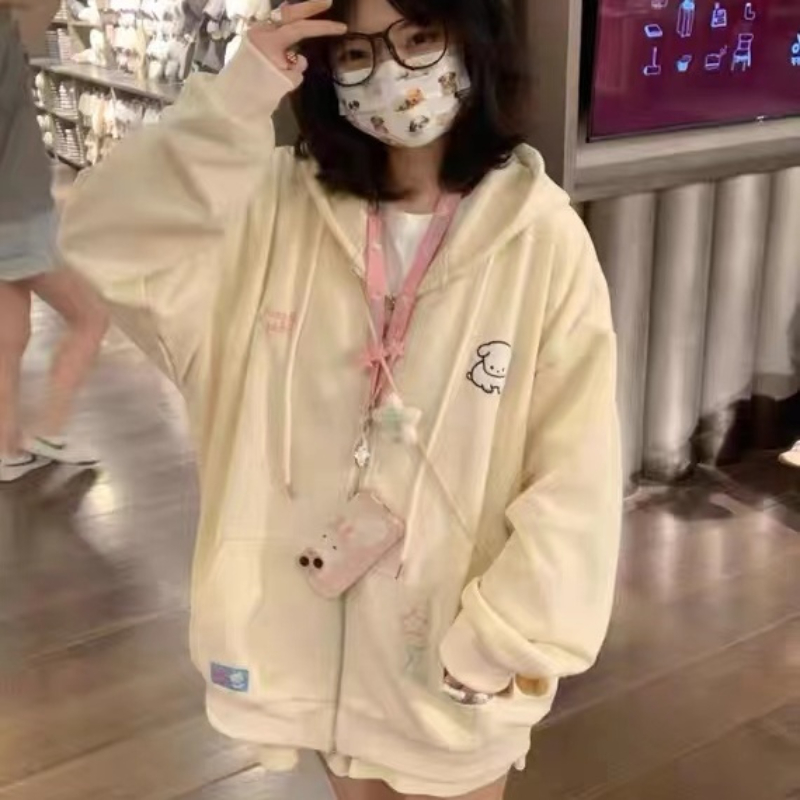 Japanese Kawaii Zip Up Hoodies - Embroidery Zip Up Hoodie 리뷰 및 가격
