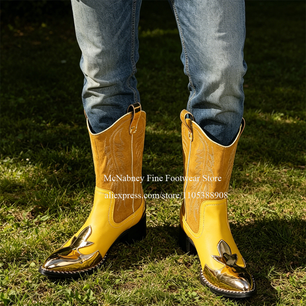 Yellow Gold Metal Toe Suede We - Embroidery Gold 리뷰 및 가격