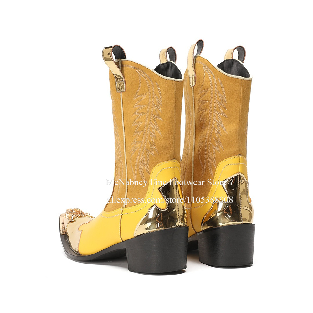 Yellow Gold Metal Toe Suede We - Embroidery Gold 리뷰 및 가격