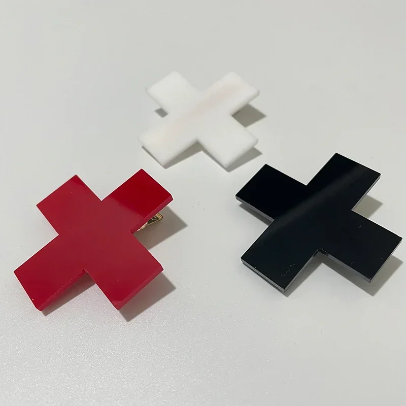 Y2K Red Cross Hair Clip Punk G - Embroidery Gothic 리뷰 및 가격